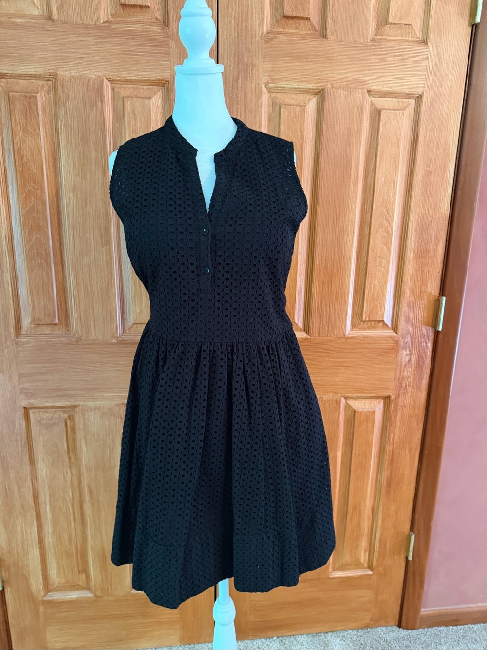 Banana Republic Black Eyelet Midi Dress